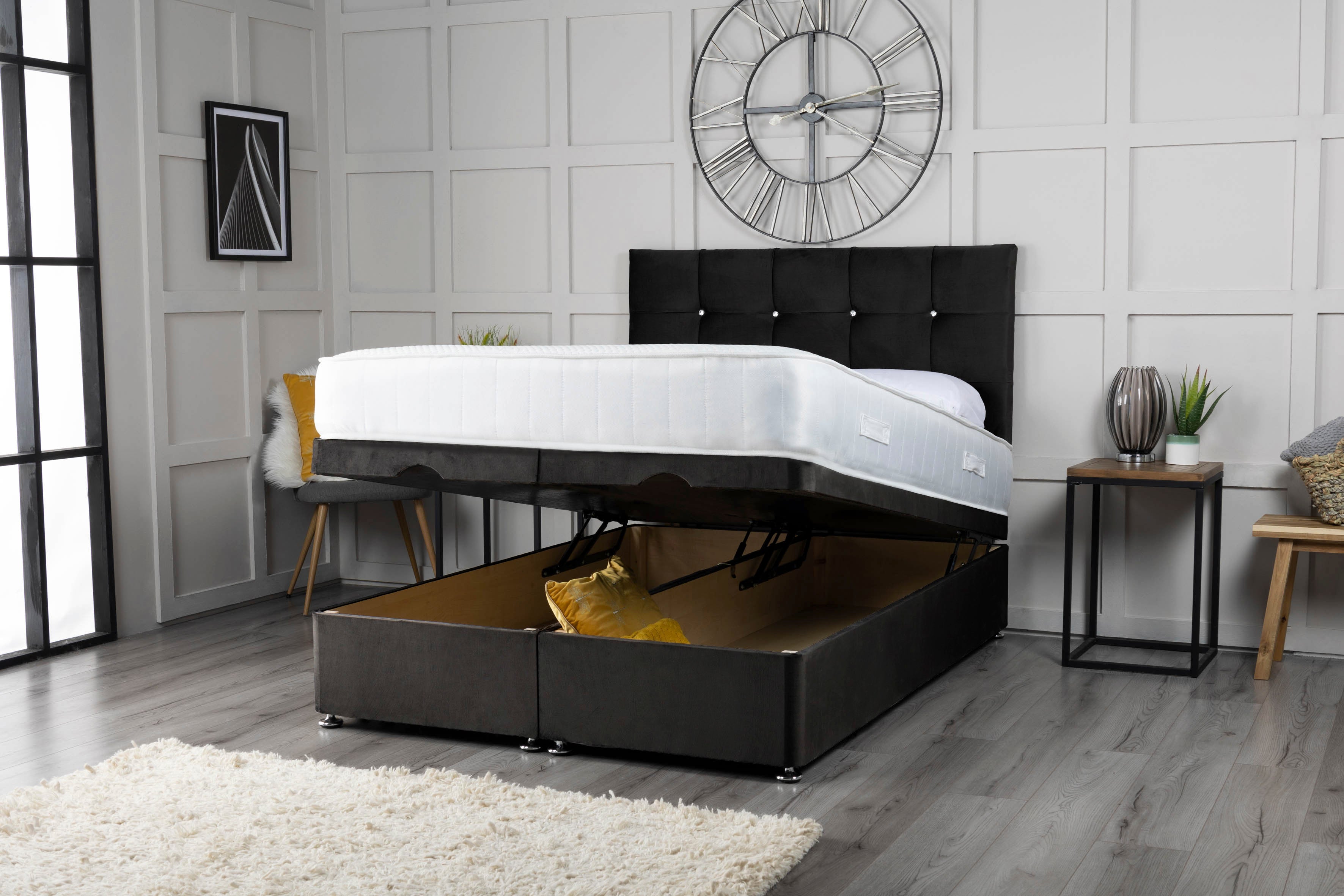 Cube Ottoman Divan Bed with Storage and Mattress Options – Divan Bed Sets